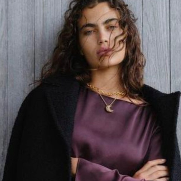 Madewell Metallic Celestial Moon Crystal Layered Pendant Necklace Gold NWT 48$ - Picture 4 of 7